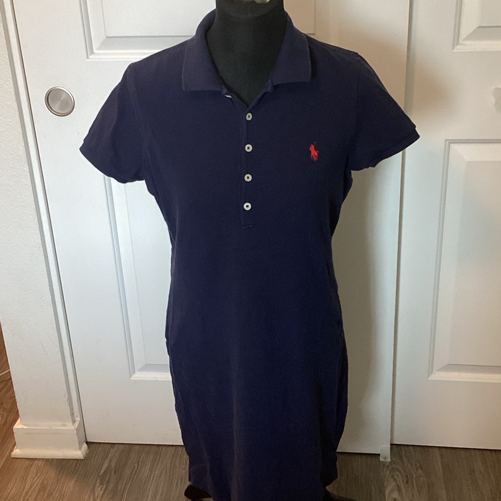 Ralph Lauren Navy Polo Shirt Dress with Red Pony